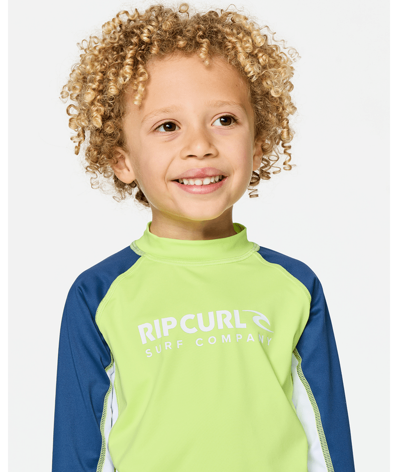 Rip Curl Shock Upf L/S-Boy in NAVY/LIME