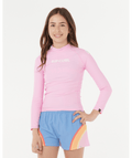Rip Curl Classic Surf Ls Rash Vest-Girl in PINK