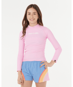 Rip Curl Classic Surf Ls Rash Vest-Girl in PINK