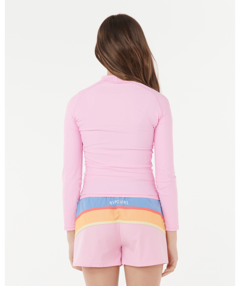 Rip Curl Classic Surf Ls Rash Vest-Girl in PINK