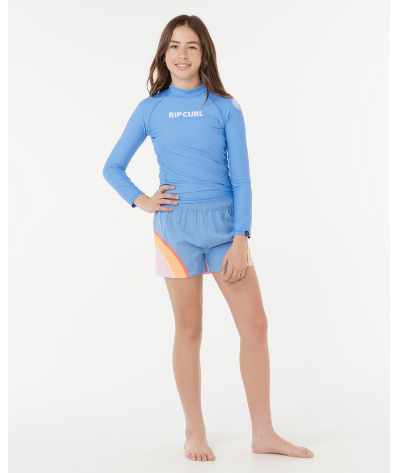 Rip Curl Classic Surf Ls Rash Vest-Girl in WASHED BLUE