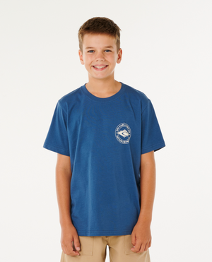 Rip Curl Stapler Tee - Boy in LIGHT NAVY