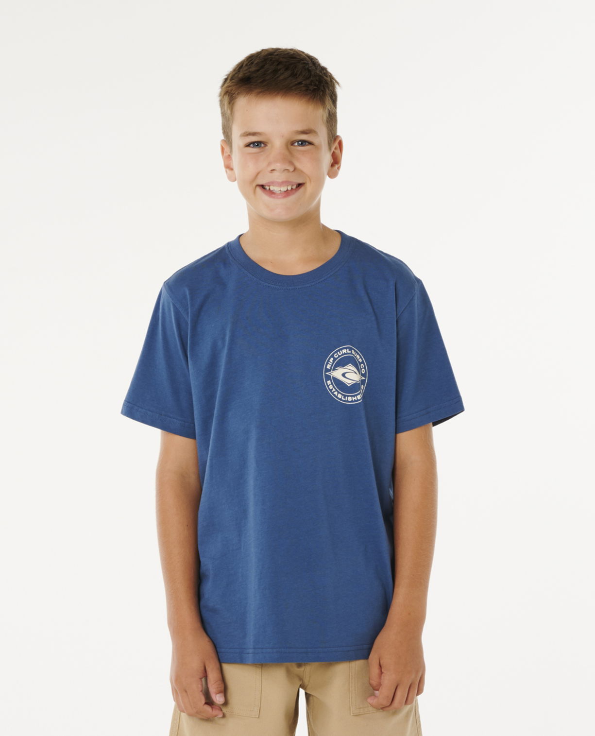Rip Curl Stapler Tee - Boy in LIGHT NAVY