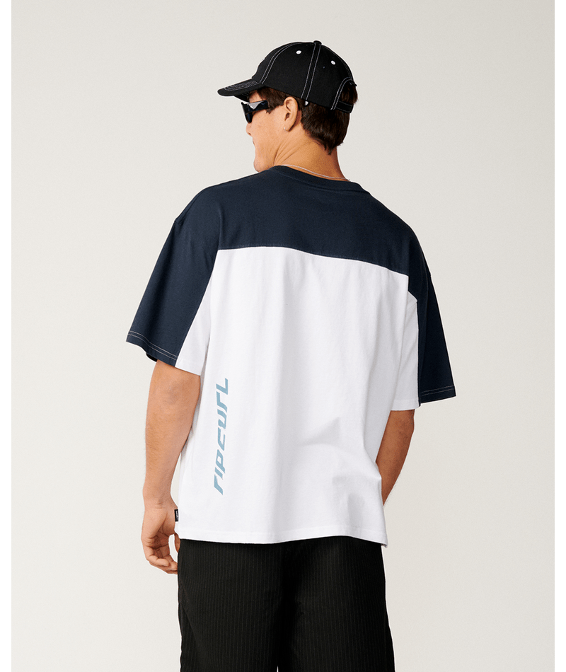 Rip Curl Archive Thrashed Panel Tee in WHITE