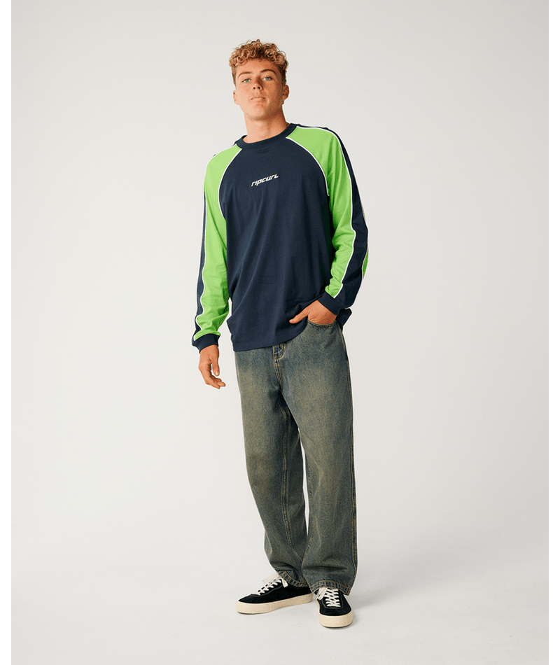 Rip Curl Archive Sandman Panel Ls Tee in DARK NAVY