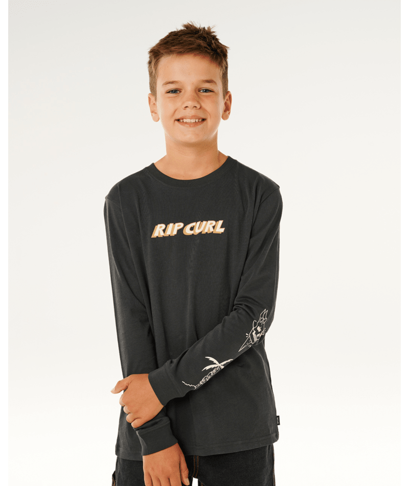 Rip Curl Eternal Shred Ls Tee-Boy in WASHED BLACK