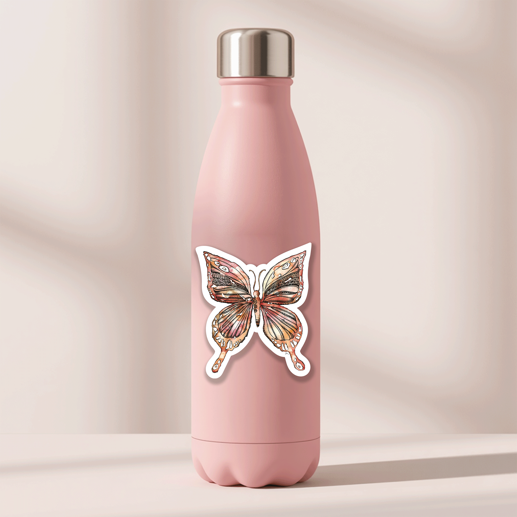 Butterfly Mandala Watercolour Vinyl Sticker