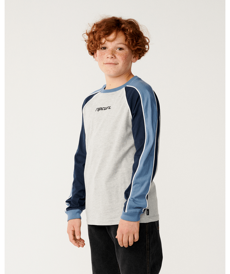 Rip Curl Archive Sandman Panel Ls Tee-B in GREY MARLE