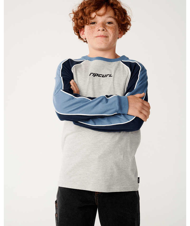 Rip Curl Archive Sandman Panel Ls Tee-B in GREY MARLE