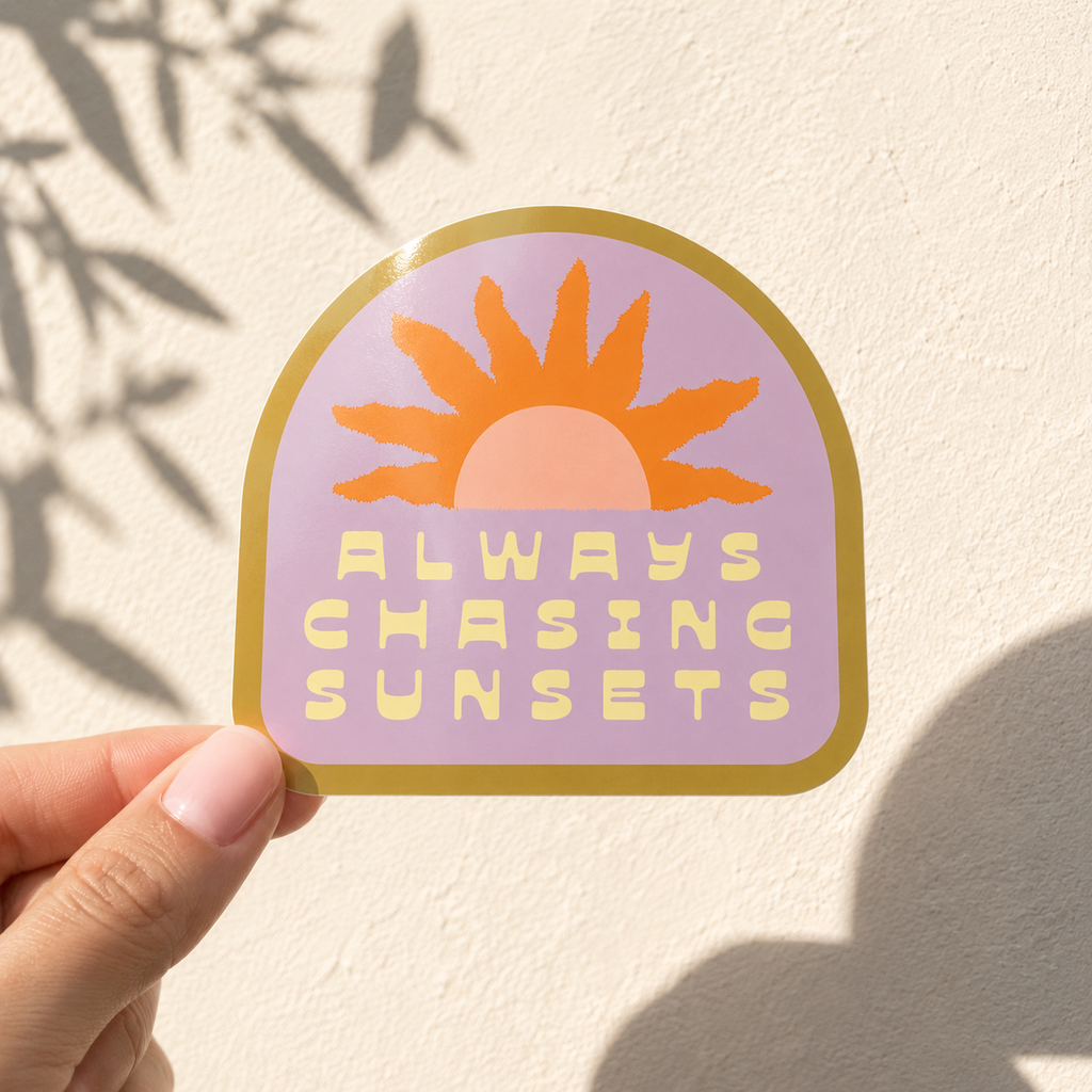 Beach sticker | Always Chasing Sunsets Glossy Vinyl Sticker