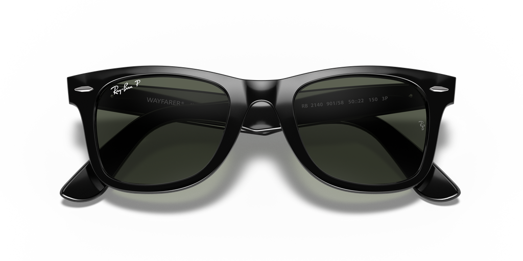 Ray-Ban® WAYFARER BLACK GREEN POLARIZED in Black
