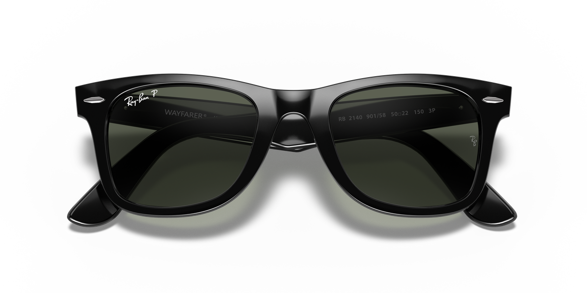 Ray-Ban® WAYFARER BLACK GREEN POLARIZED in Black