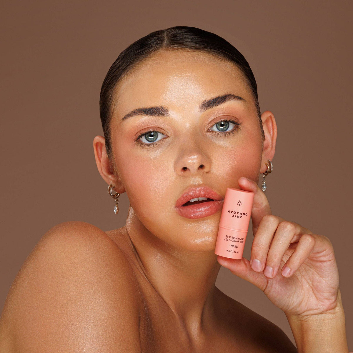 Avocado Zinc Spf 50 Natural Lip & Cheek Tint in Red Earth
