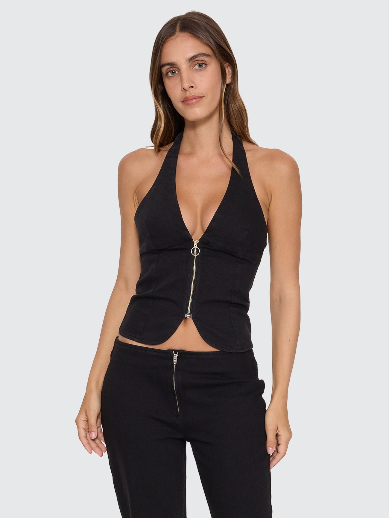 Thrills Co Vida Halter Top - Black in Black