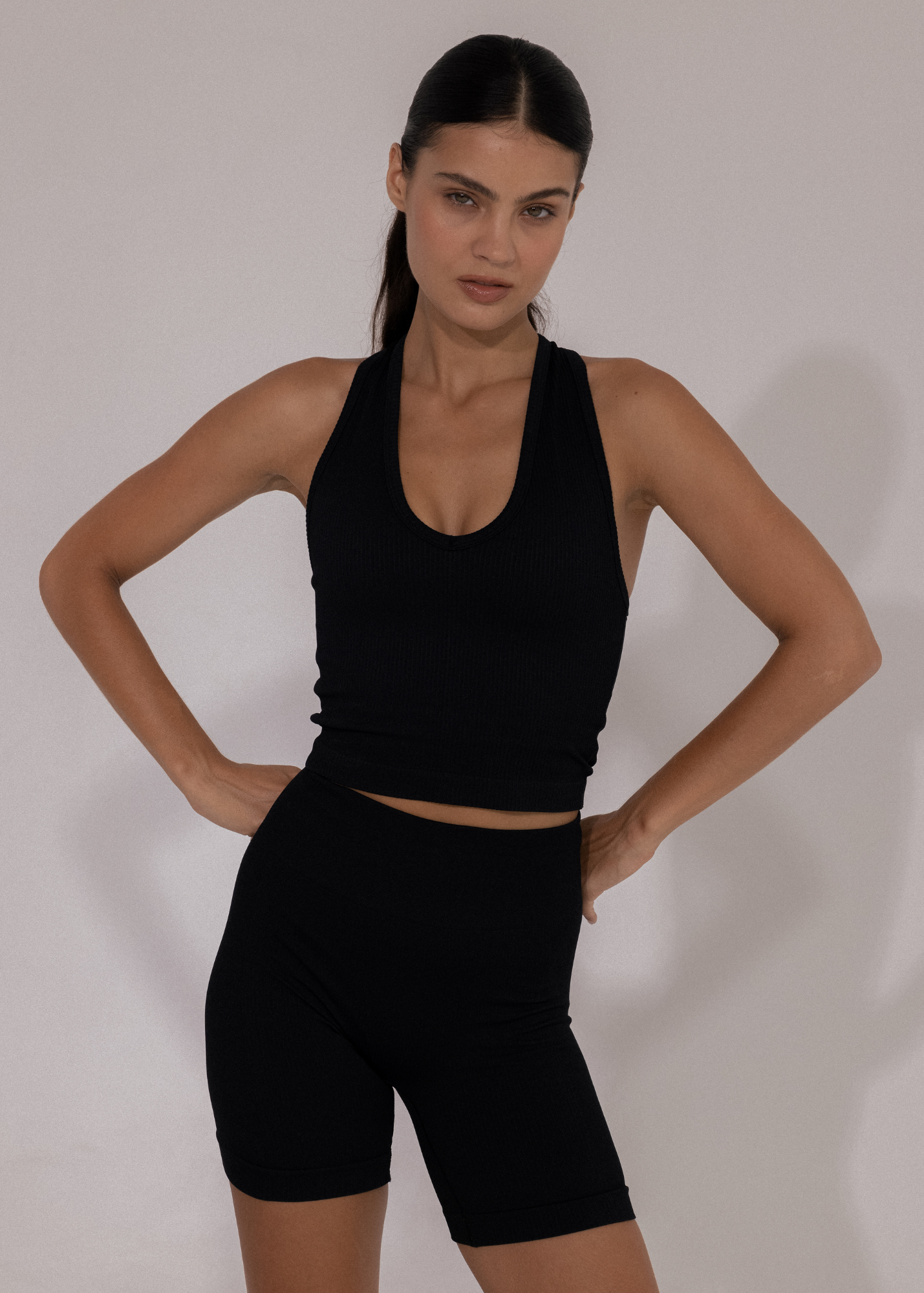 Pinky & Kamal V-Neck cropped Tank