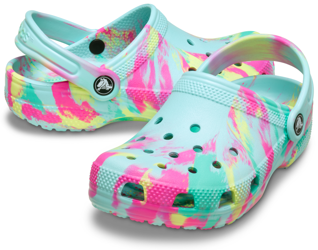 Crocs Classic Marbled Clog Kids Aquamarine Multi