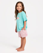 Roxy Girls 2-7 Aloha Blush Elastic Waist Shorts in POWDER PINK