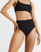Billabong Womens Sol Searcher Hi Retro Bikini Bottom in Black Pebble