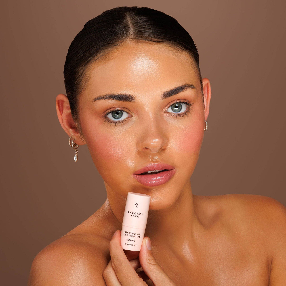 Avocado Zinc Spf 50 Natural Lip & Cheek Tint in Red Earth