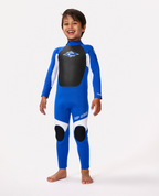 Rip Curl Groms Omega 3/2mm Full Length Back Zip Wetsuit Steamer in Blue