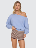 Thrills Co 24 Field Slash Neck Pullover - Forever Blue in Forever Blue