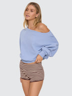 Thrills Co 24 Field Slash Neck Pullover - Forever Blue in Forever Blue