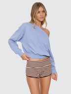 Thrills Co 24 Field Slash Neck Pullover - Forever Blue in Forever Blue
