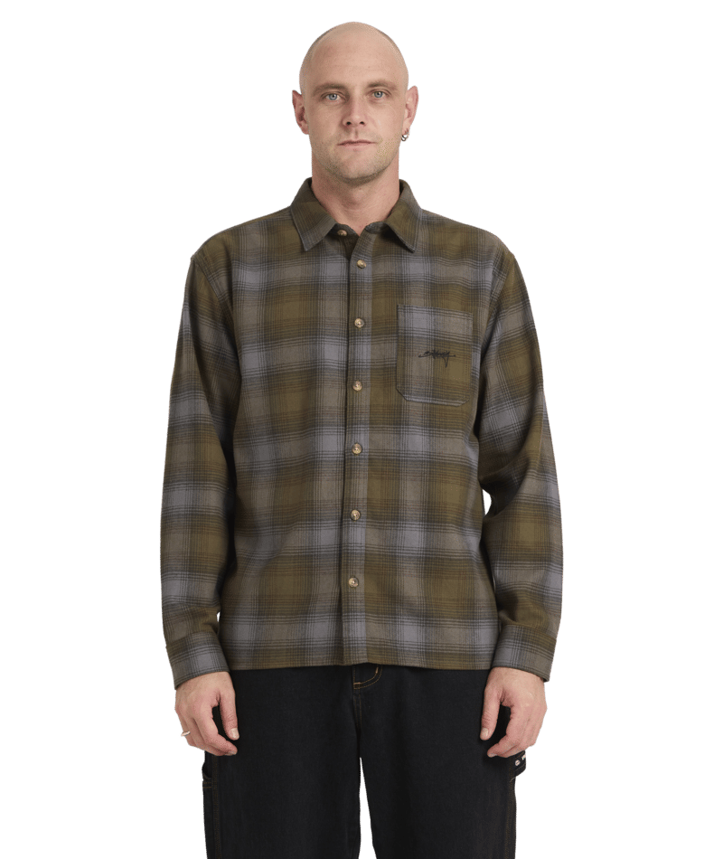 Billabong Script Flannel in OLIVE