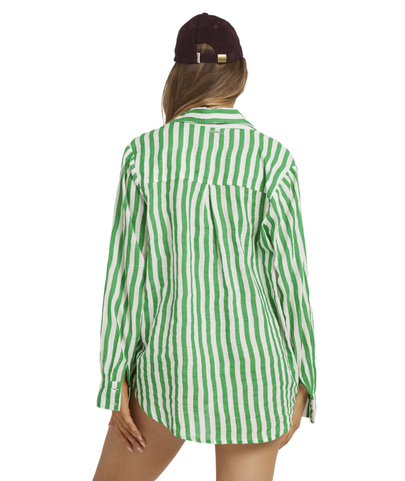 Billabong Kelly Stripe Swell Ls Wvn in KELLY GREEN