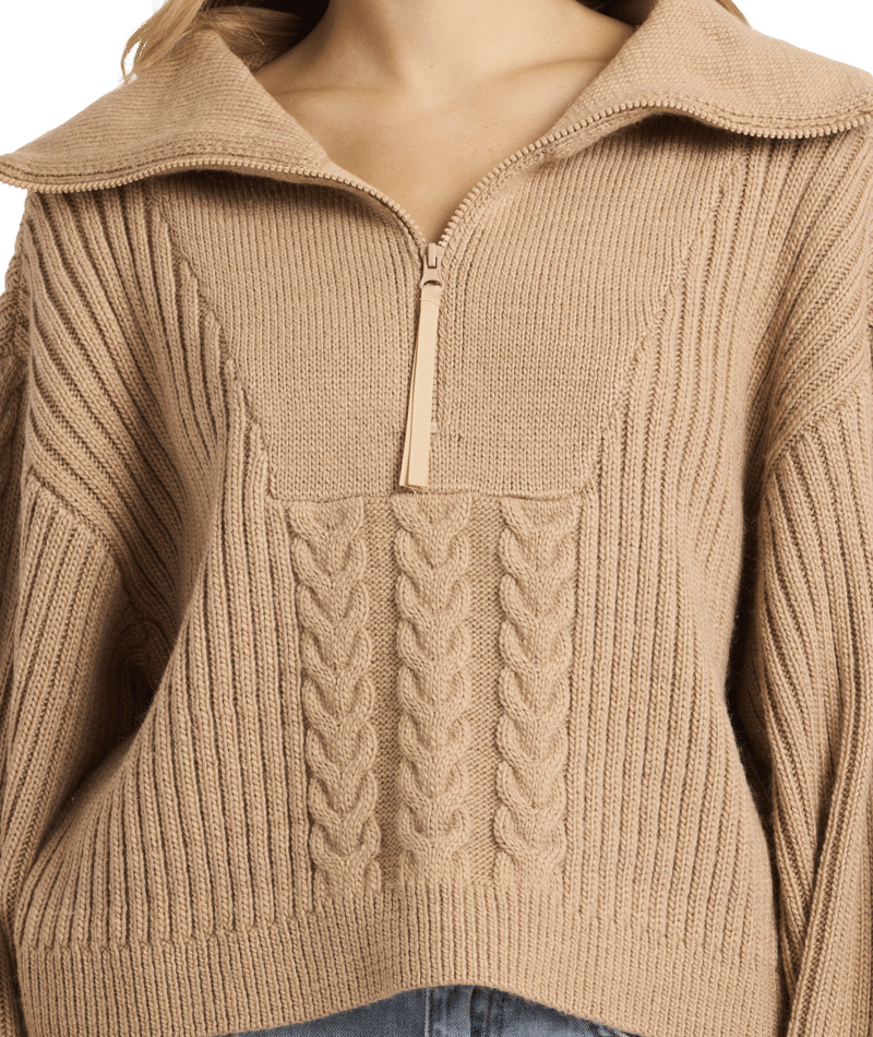 Billabong Sun Zippy Sweater in TRUFFLE