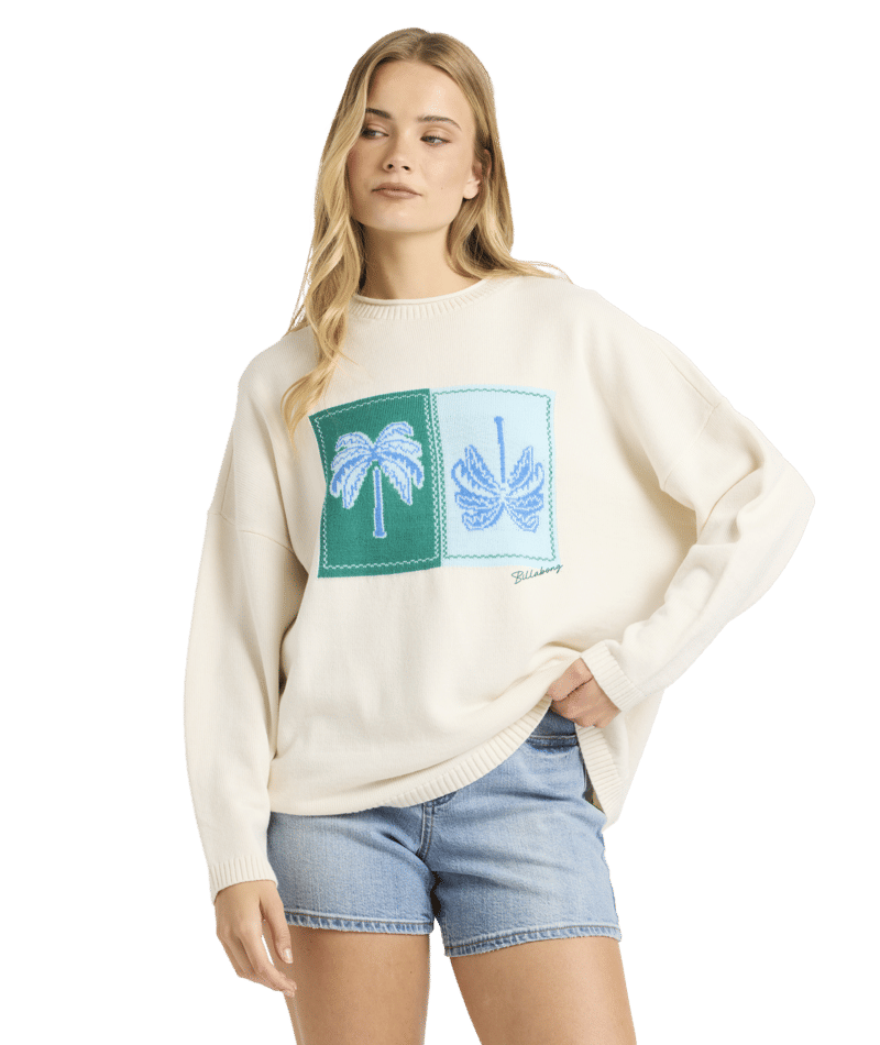 Billabong Double Take Sweater in SALT CRYSTAL