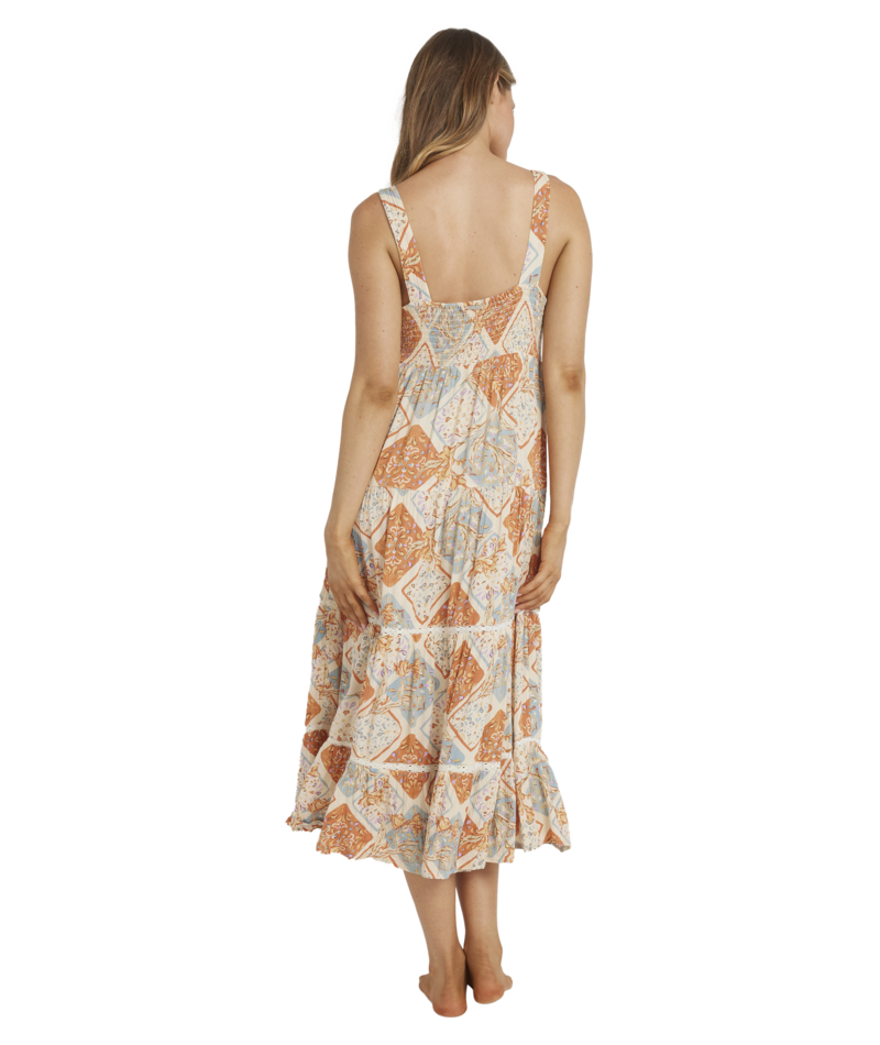 Billabong Forever Folk Shine Midi Dress in WHITECAP