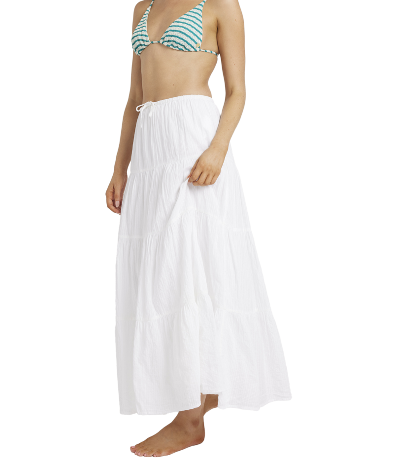 Billabong High Tides Maxi Skirt in WHITE