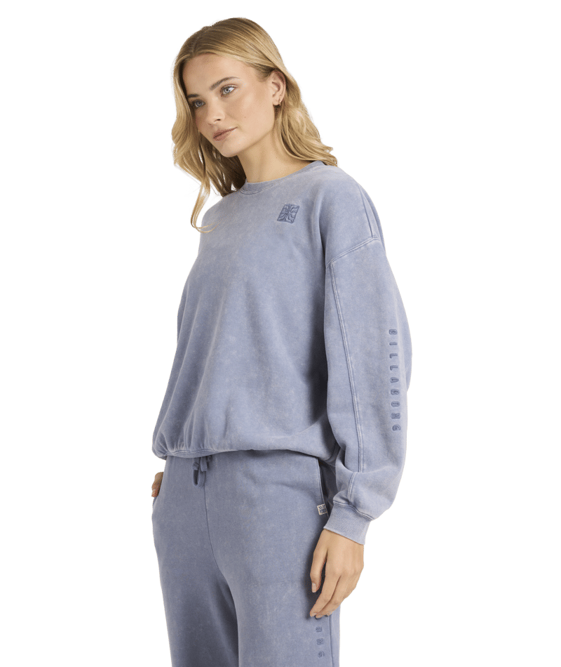 Billabong Saltwashed Kendal Crew Flc in STONE BLUE