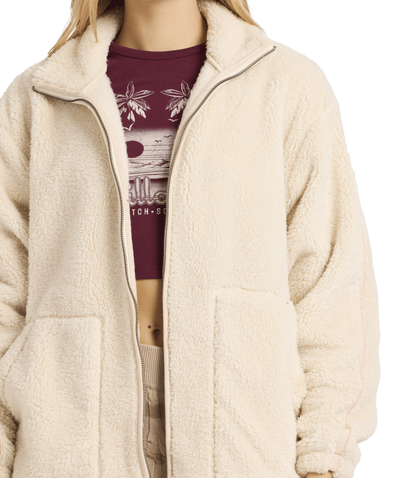 Billabong Sweet Ride Zip Up in WHITE CAP