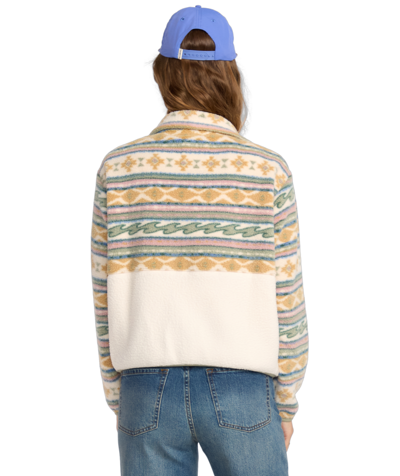 Billabong Rock Jetty Mock Neck Zip Flc in WHITECAP
