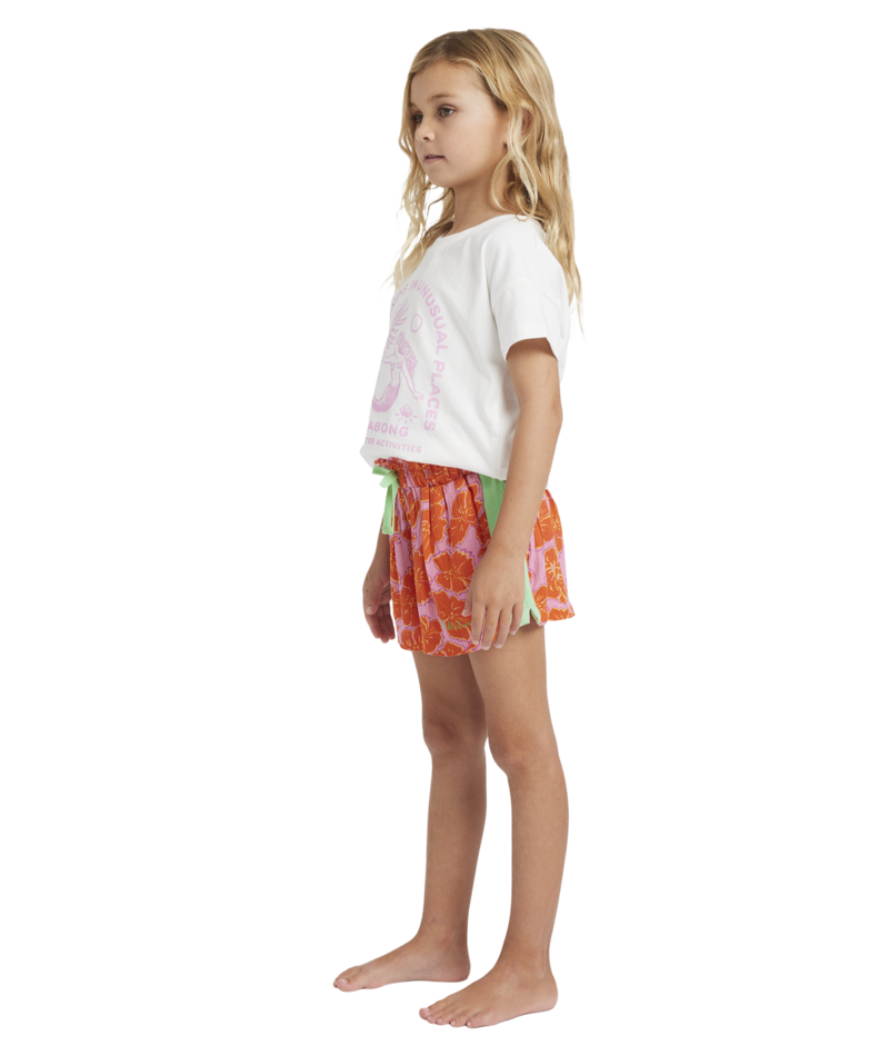Billabong Happy Hibiscus Olly Shorts in PARTY PINK