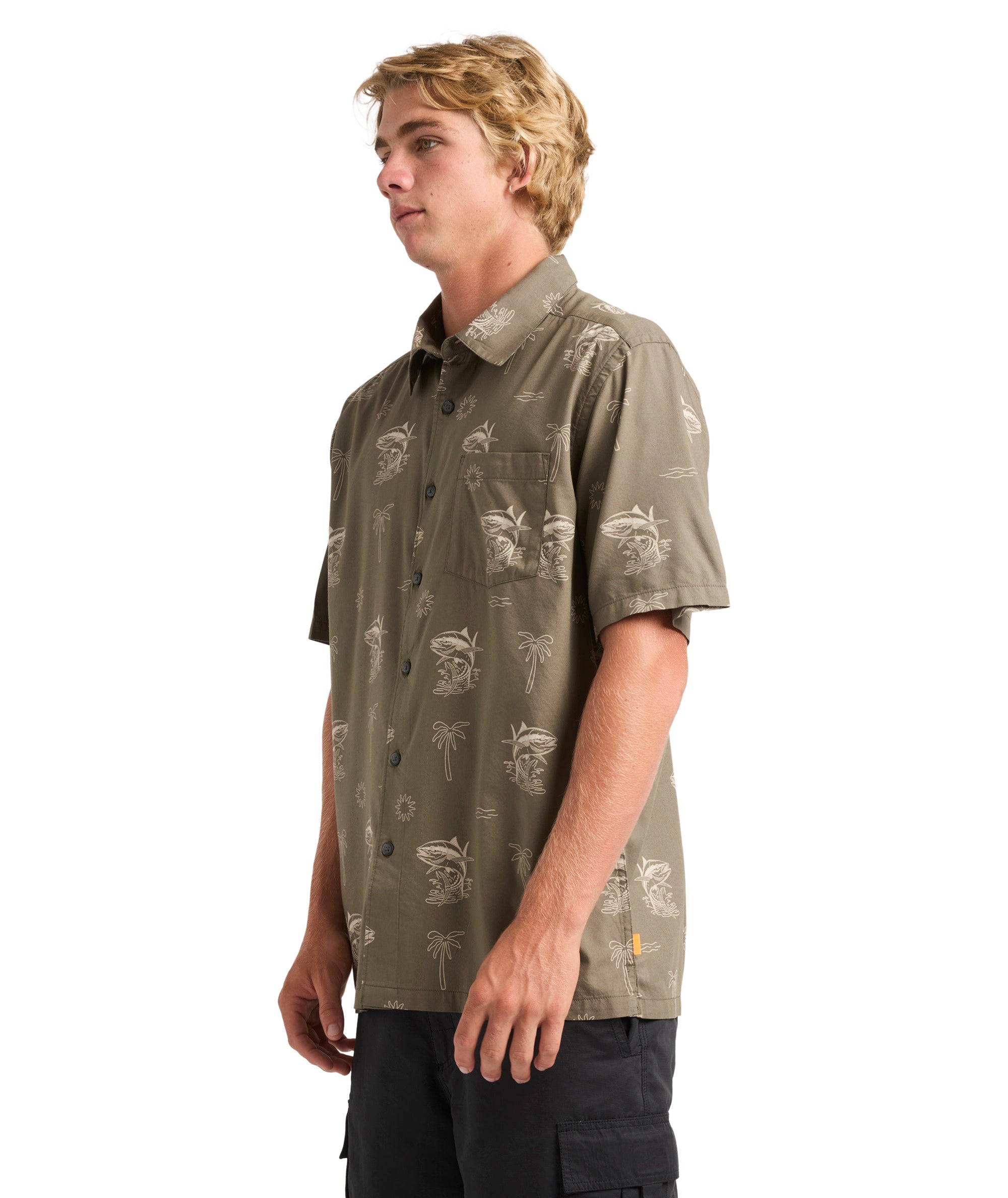 Quiksilver Atoll Ss Shirt in OLIVE
