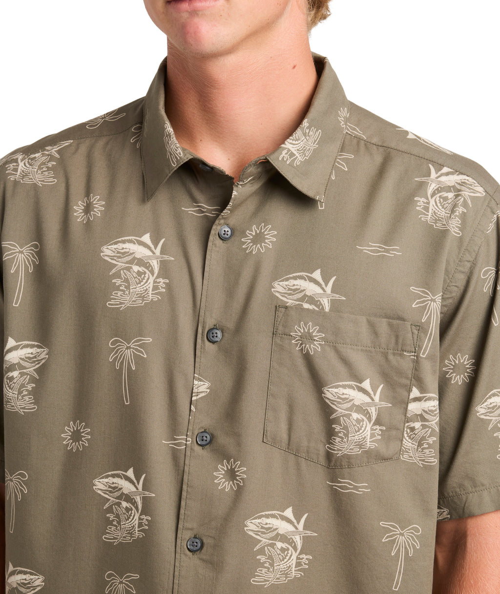 Quiksilver Atoll Ss Shirt in OLIVE