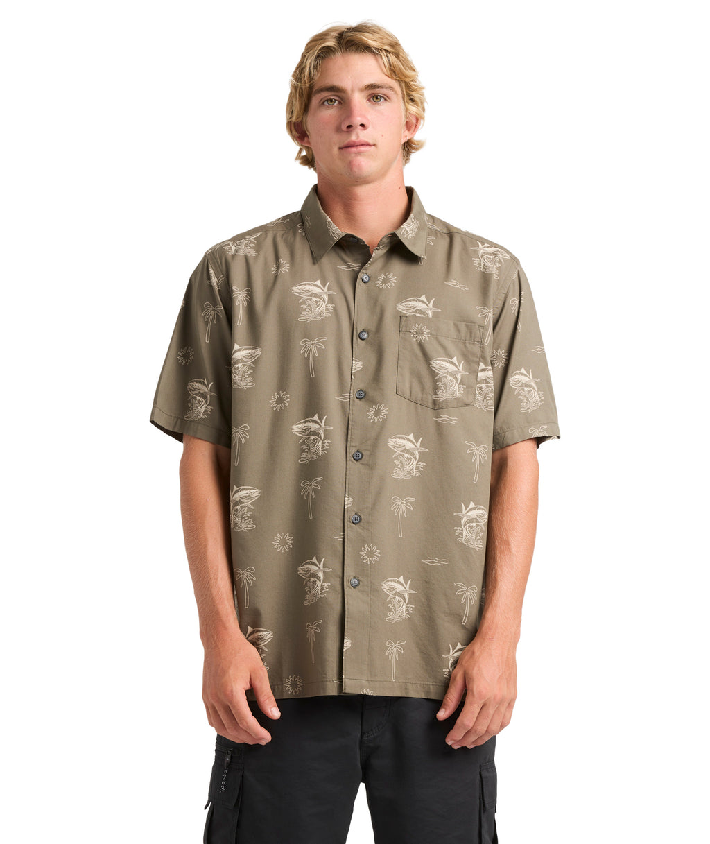 Quiksilver Atoll Ss Shirt in OLIVE