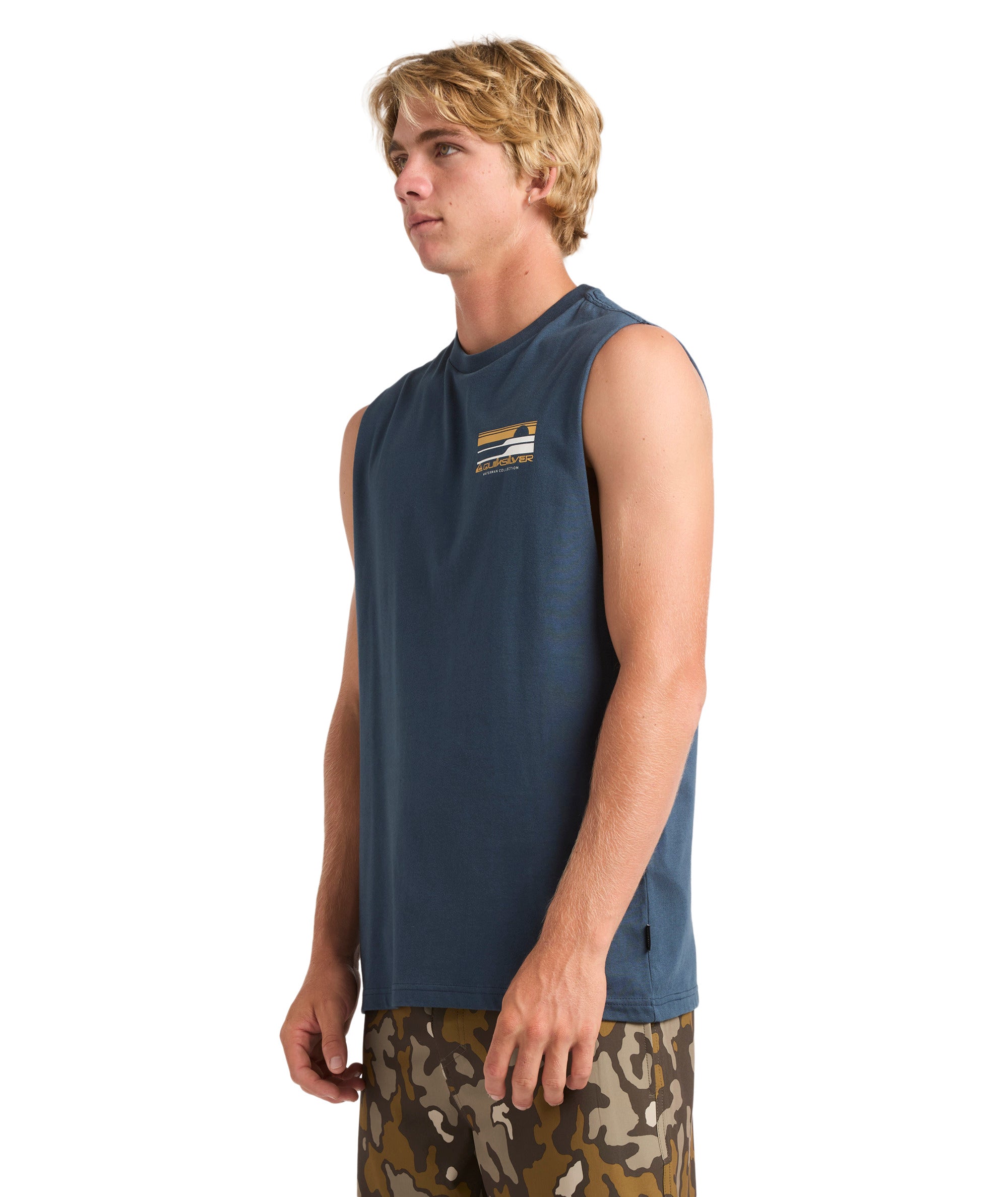 Quiksilver Stacked Horizon Muscle in MIDNIGHT NAVY