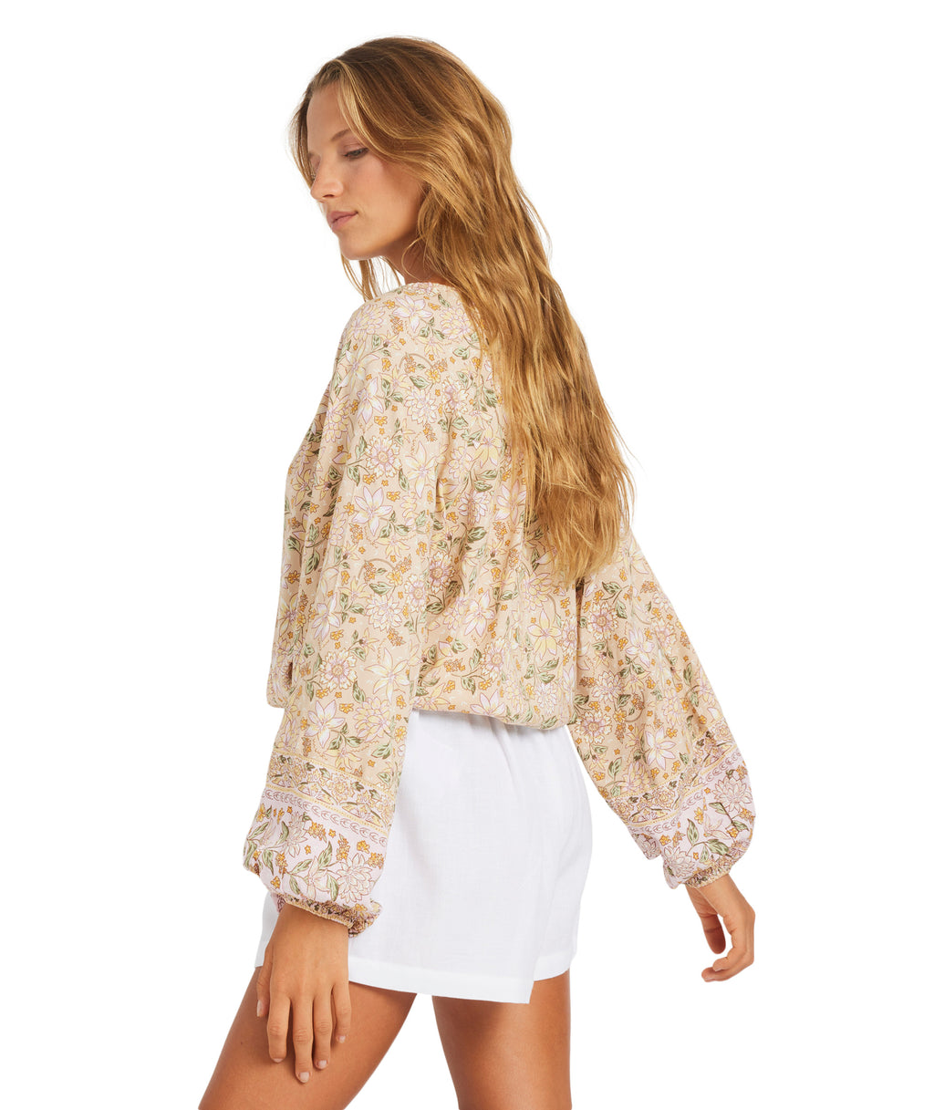 Roxy Garland Top in STONE