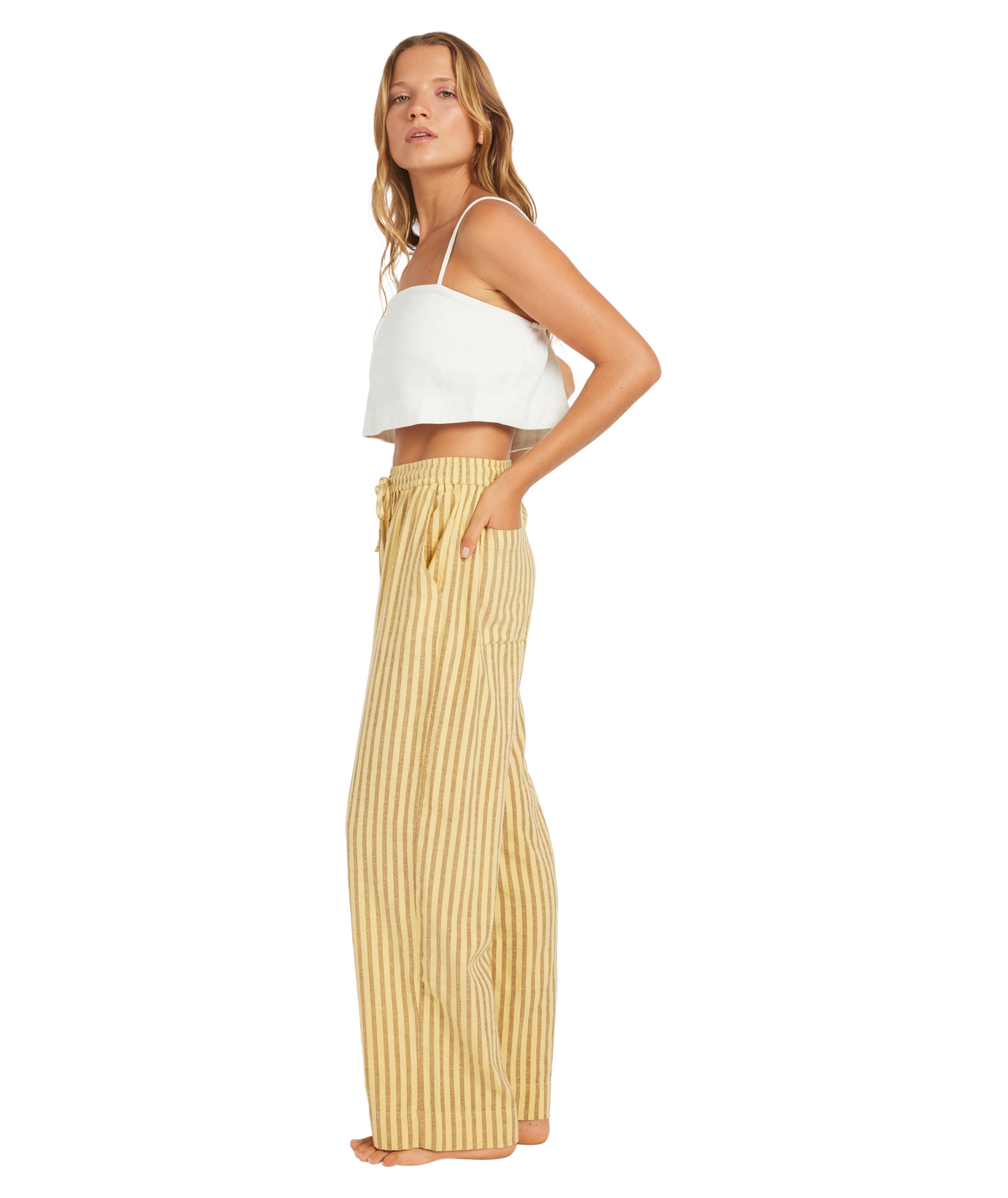 Roxy Mercado Stripe Pant in BUTTER