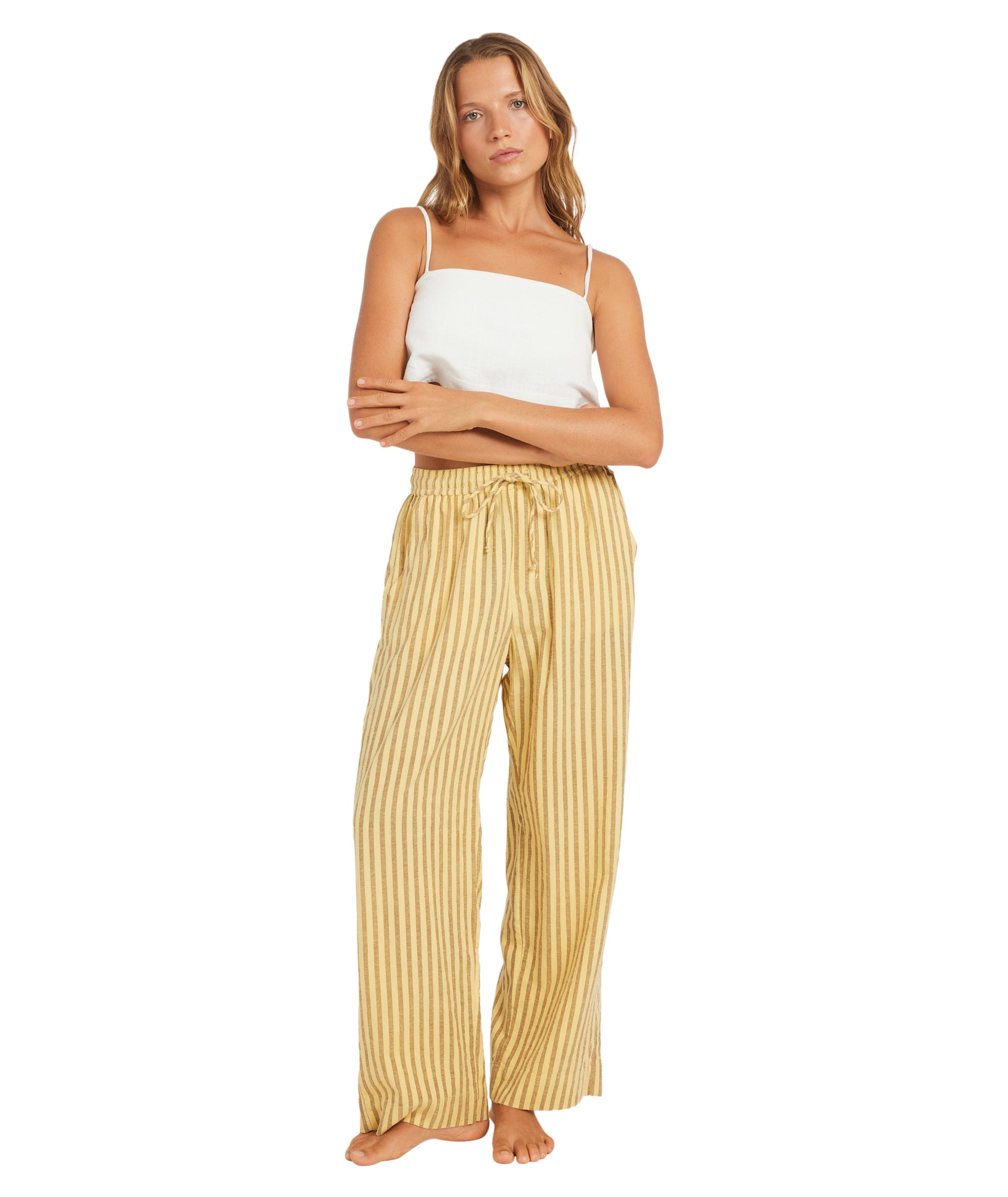 Roxy Mercado Stripe Pant in BUTTER
