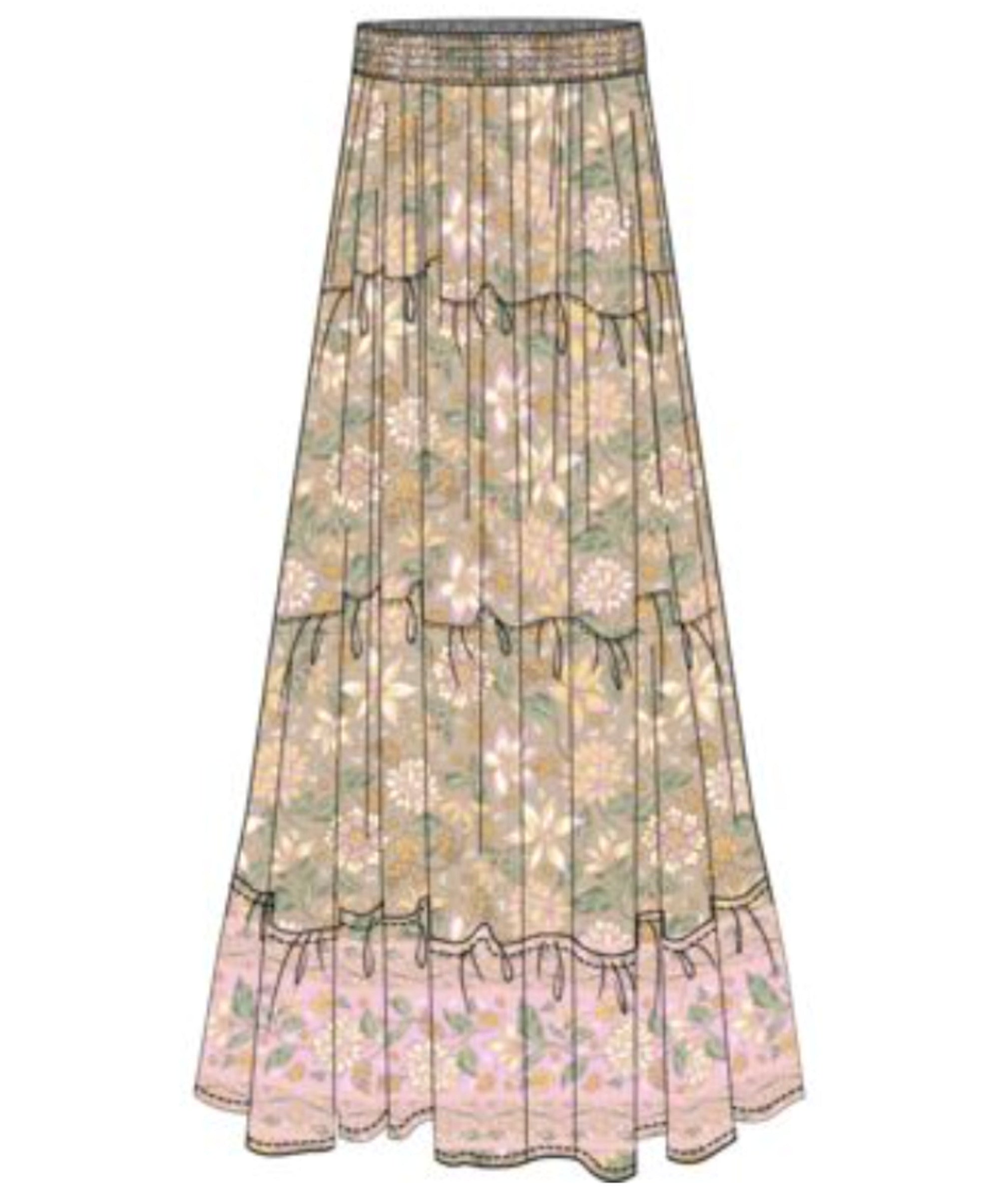 Roxy Garland Radiant Sun Skirt in STONE