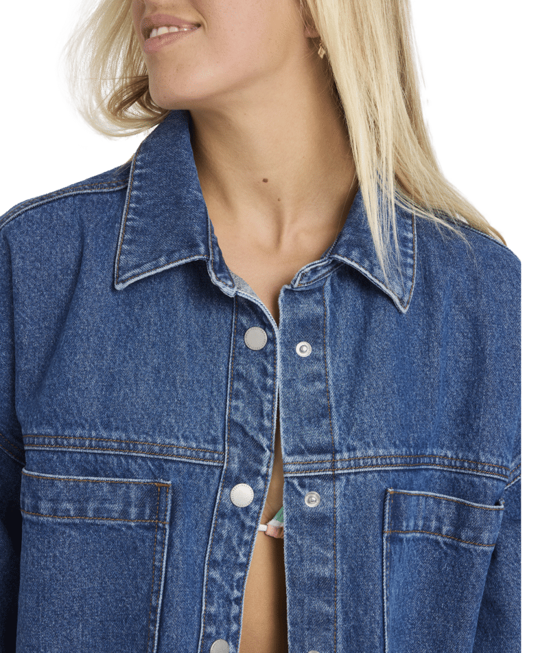 Roxy Backslider Denim Jacket in BLUE