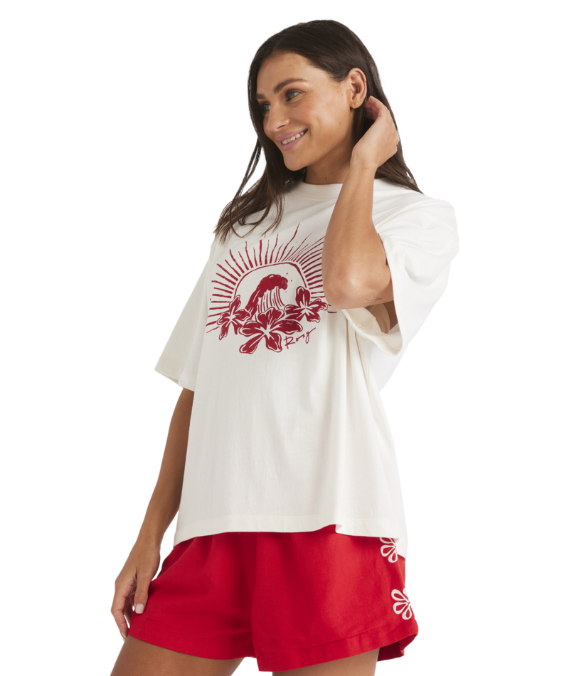 Roxy Chaser Tee in EGRET