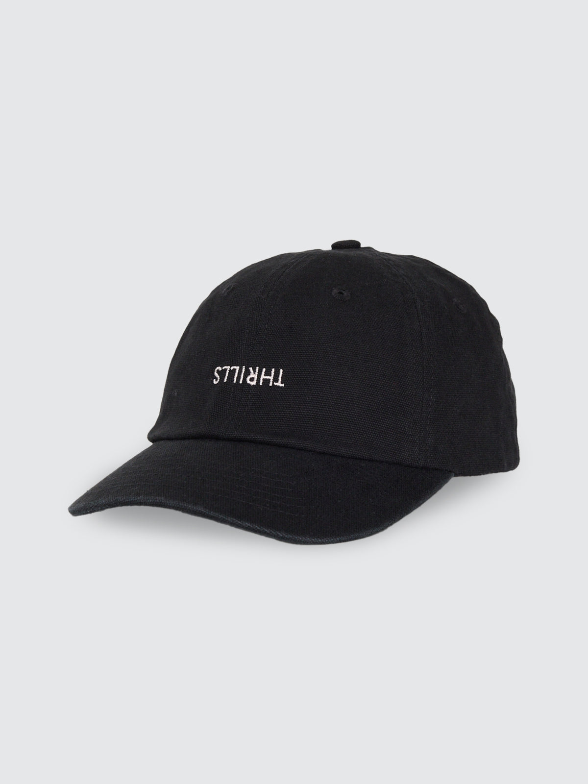 Thrills Co Minimal Thrills 6 Panel Cap - Washed Black in Washed Black