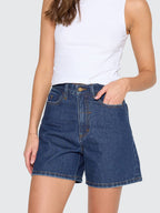 Thrills Co Koko High Rise Short - Rinsed Ink in Rinsed Ink