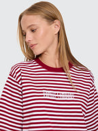 Thrills Co Primitive Stripe Square Tee - Sour Cherry Stripe in Sour Cherry Stripe